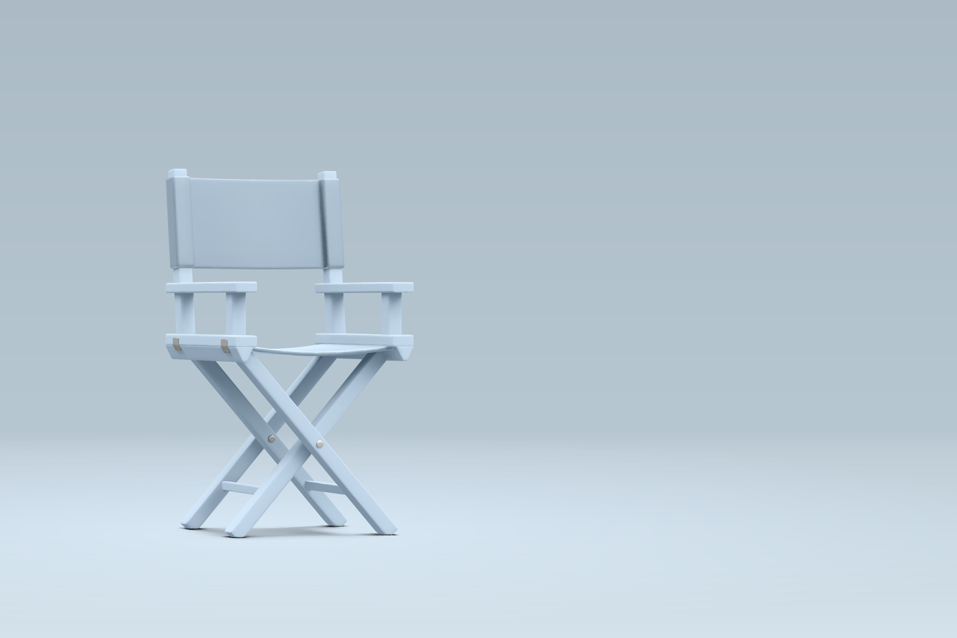 3d realistic director chair isolated on light background. Vector