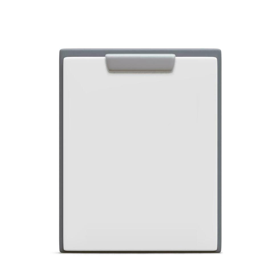 3d realistic document icon isolated on white background. File or text document symbol for modern websites and mobile app UI designs. Vector illustration