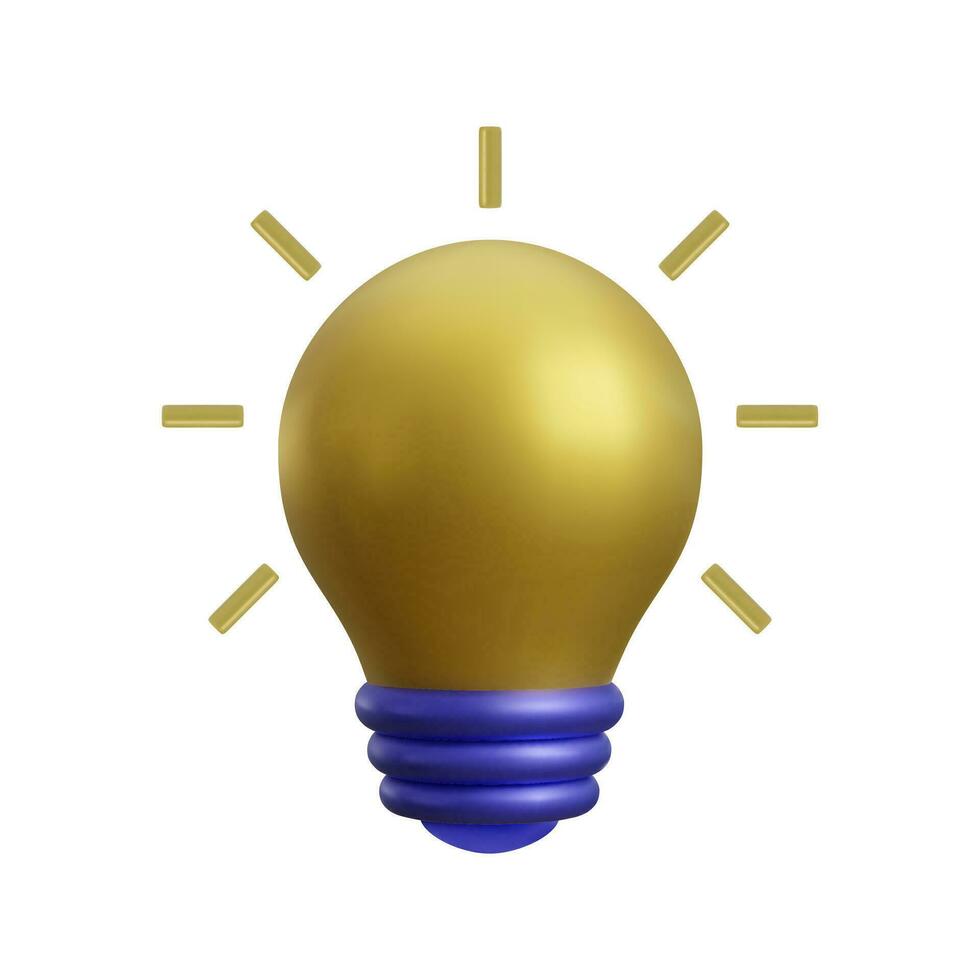 3d realistic light bulb icons. Idea concept. Vector illustration