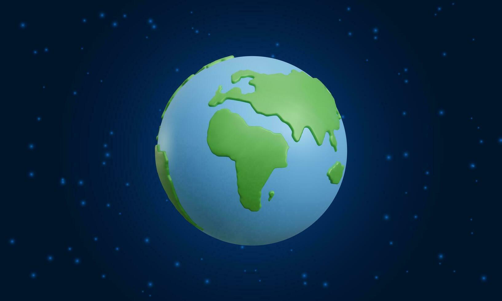 3d realistic planet Earth with simple natural surface texture on starry background. International Mother Earth Day banner or poster. Happy Earth Day concept. Vector illustration