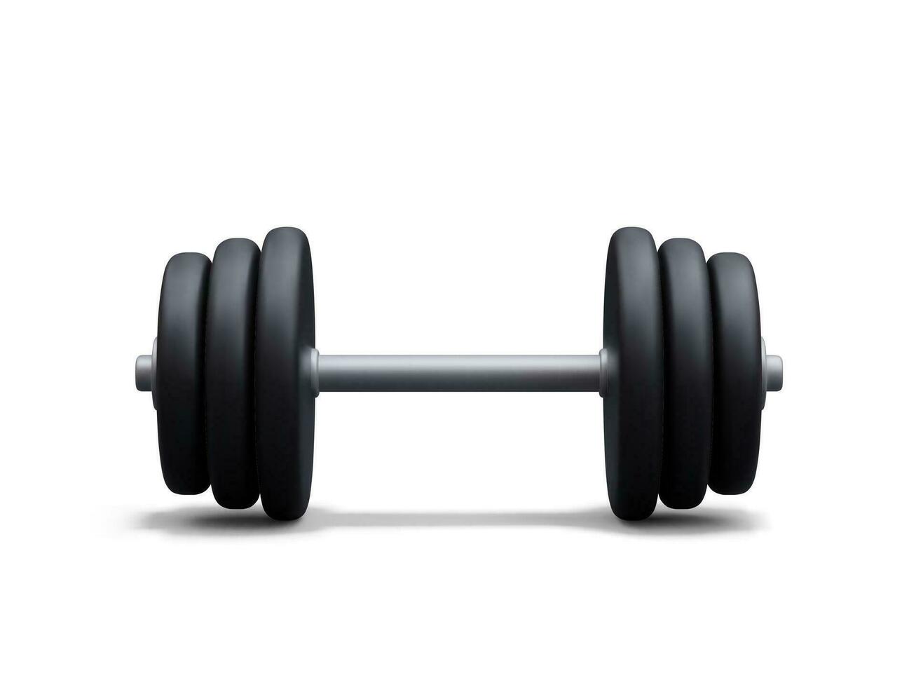 3d realistic dumbbell isolated on white background. Vector illustration