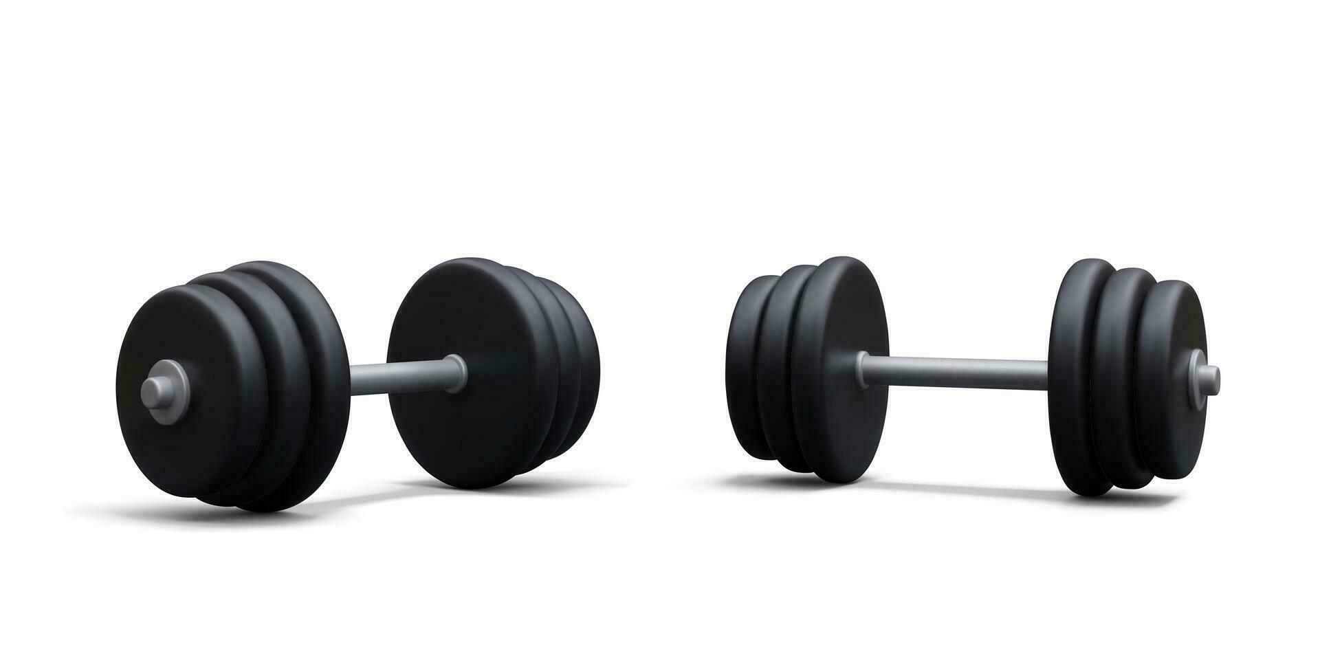 3d realistic dumbbell isolated on white background. Vector illustration