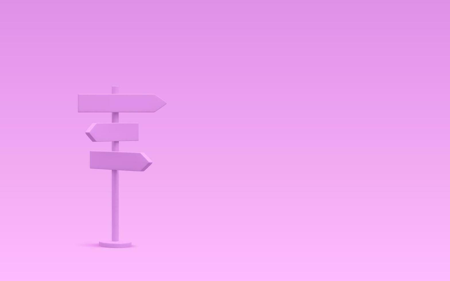 3d realistic street sign isolated on light background. Direction sign post with arrow. Signboard pointer with wooden pole. Vector illustration