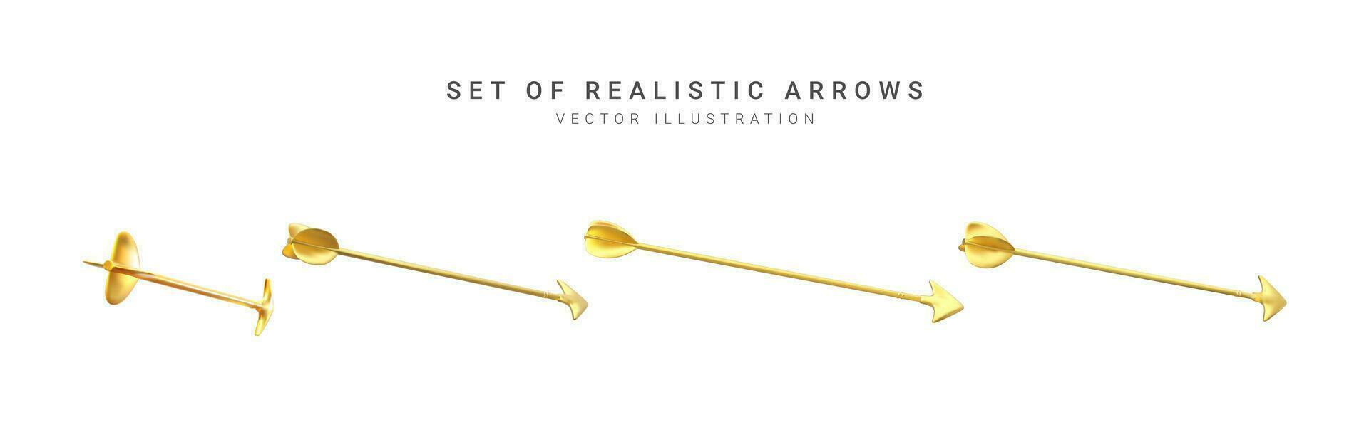 Set of realistic arrows. Vector illustration