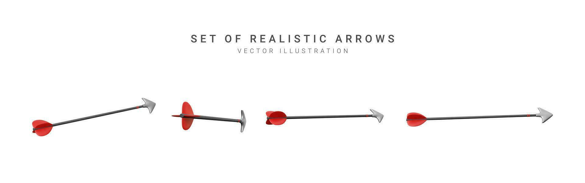 Set of realistic arrows. Vector illustration