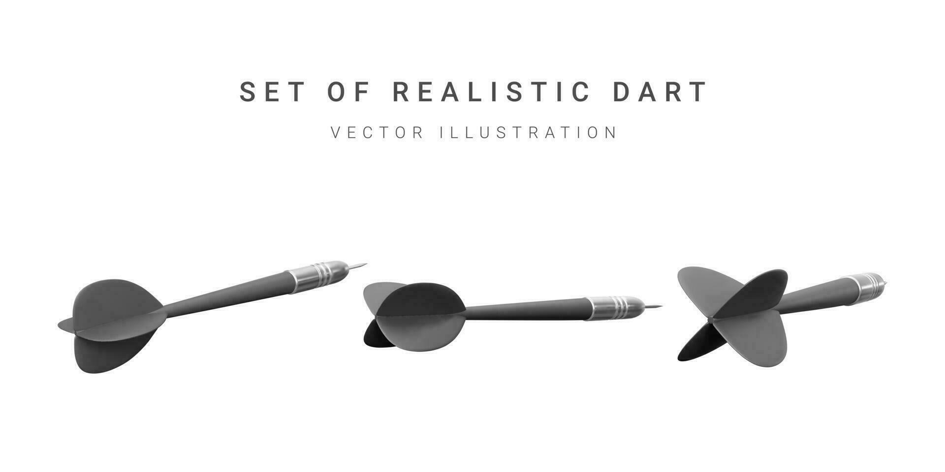 Set of realistic darts. Vector illustration