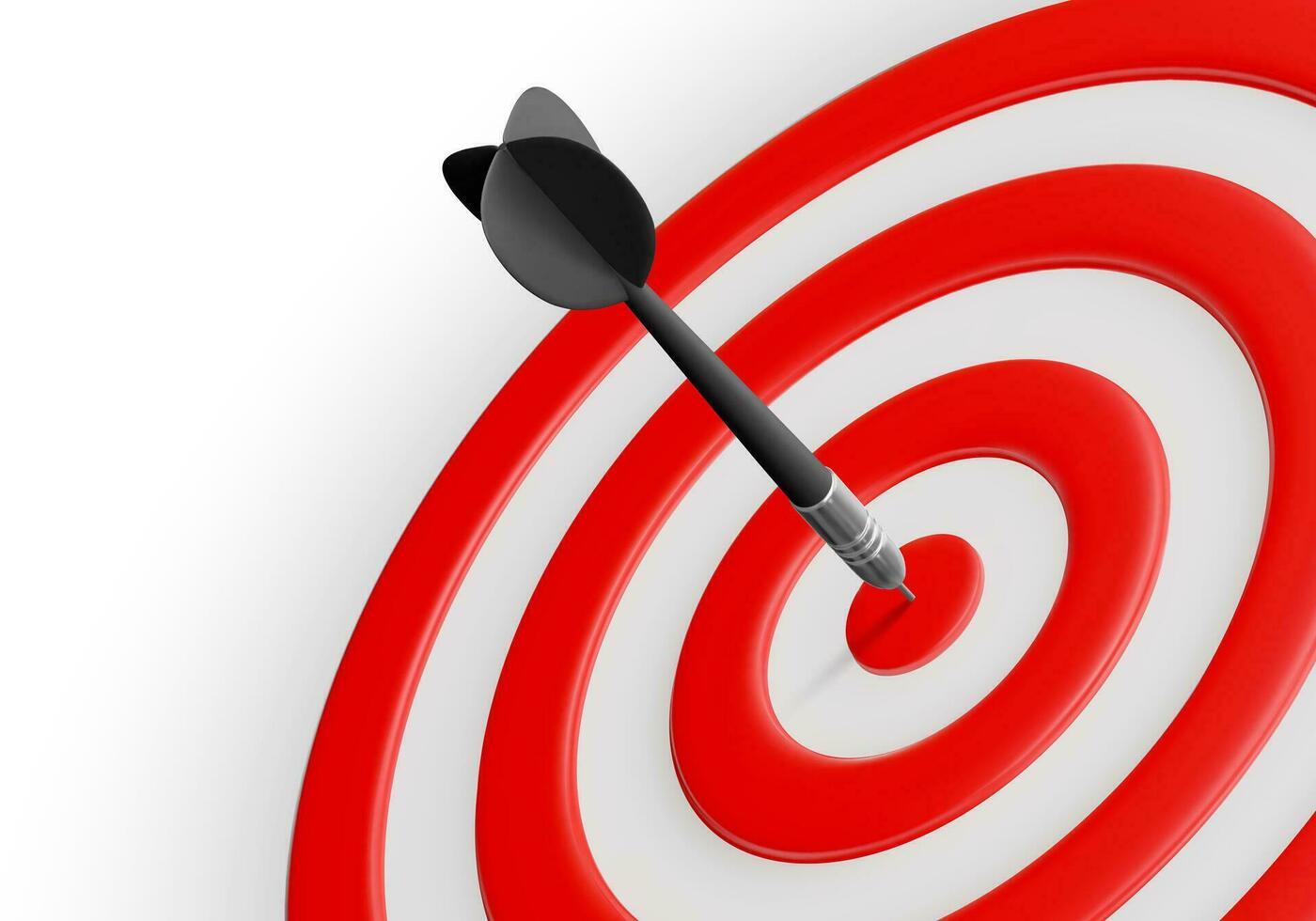 Black dart hit on center of target. Success concept. Business strategy and targeting success. Vector illustration