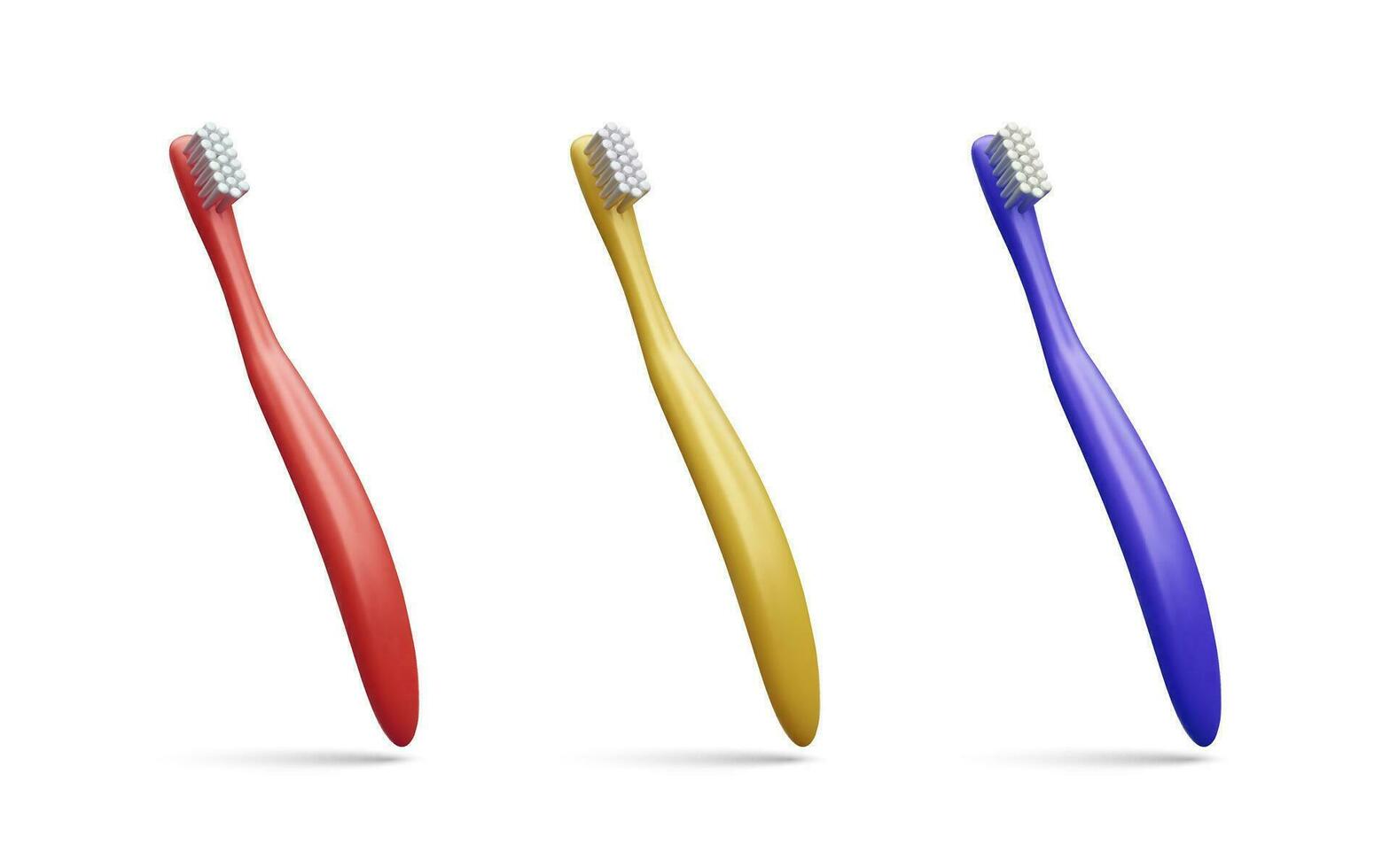 conjunto de realista cepillo de dientes aislado en blanco antecedentes. vector ilustración