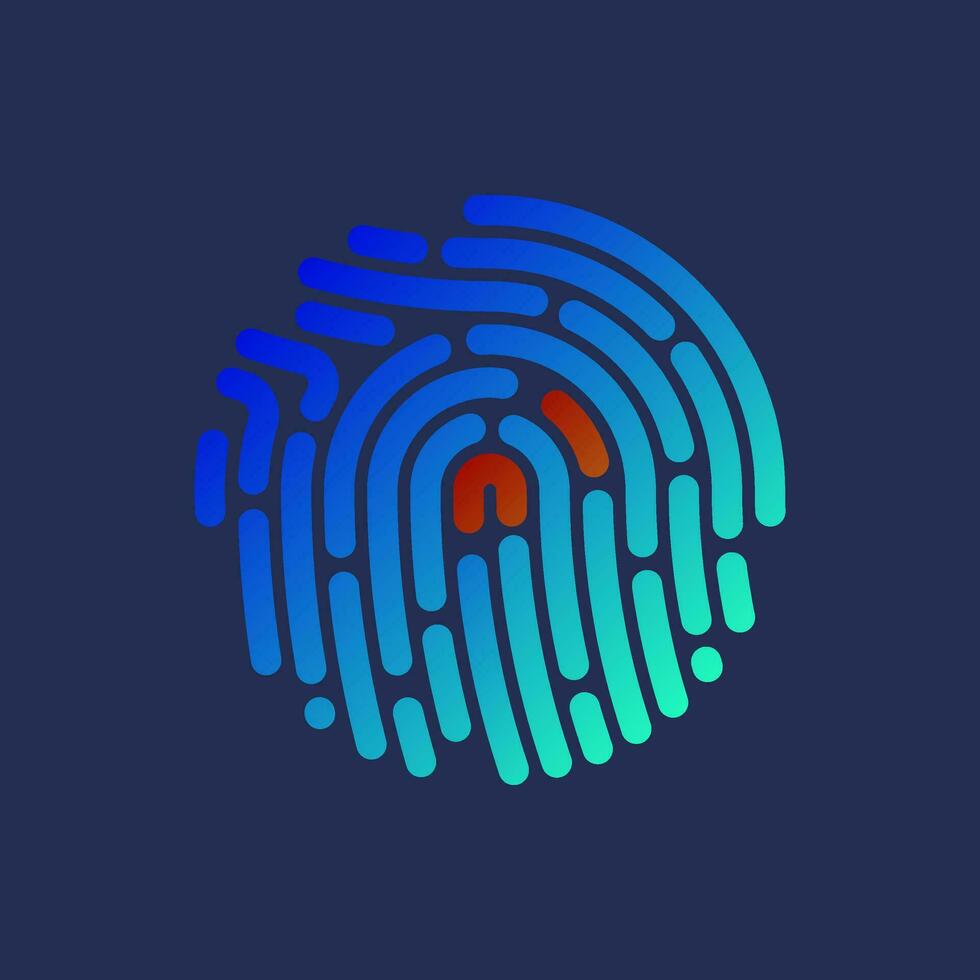 Vector illustration of security fingerprint authentication. Finger identity. Technology biometric illustration