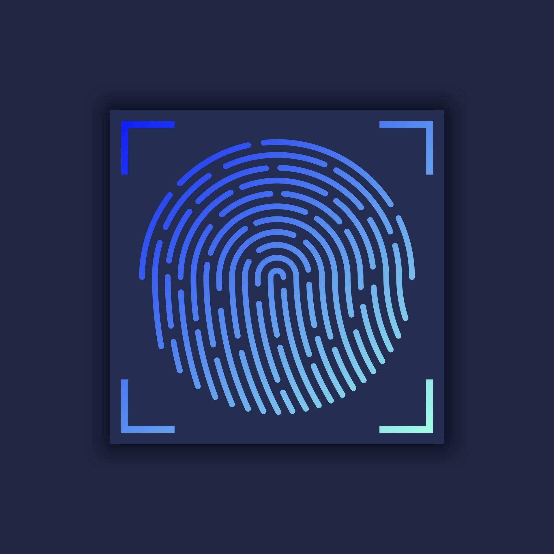 Vector illustration of security fingerprint authentication. Finger