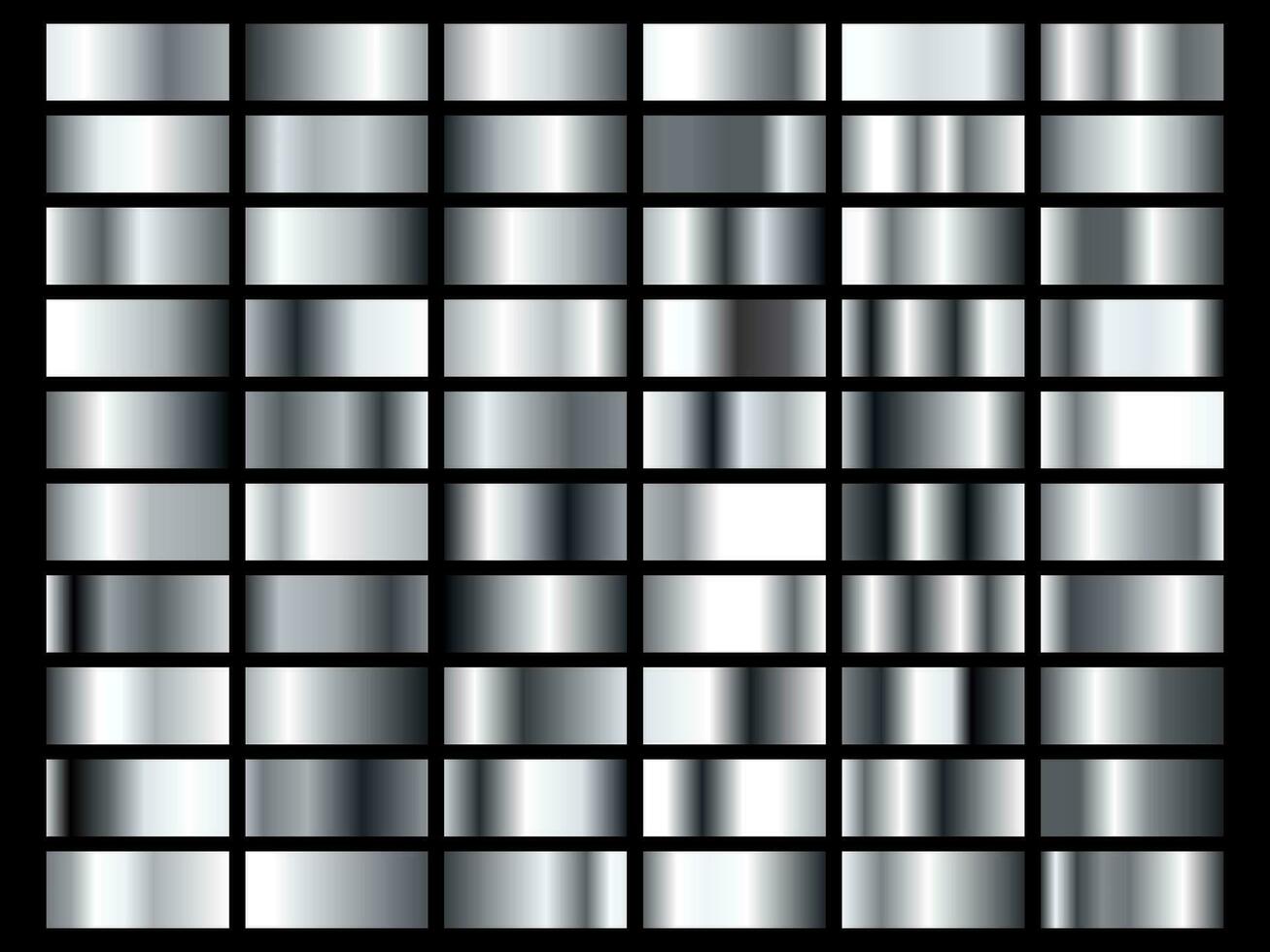 conjunto de fondo de textura de lámina de plata. plantilla de gradiente de metal. ilustración vectorial vector