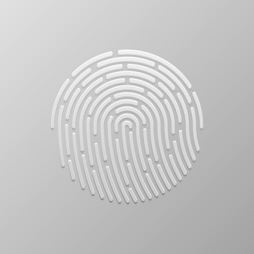 Security fingerprint authentication. Finger identity, technology biometric illustration. Fingerprint template vector