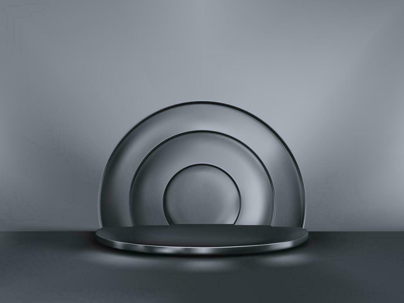 Minimalism abstract background with a pedestal. 3d vector stage. Podium for show