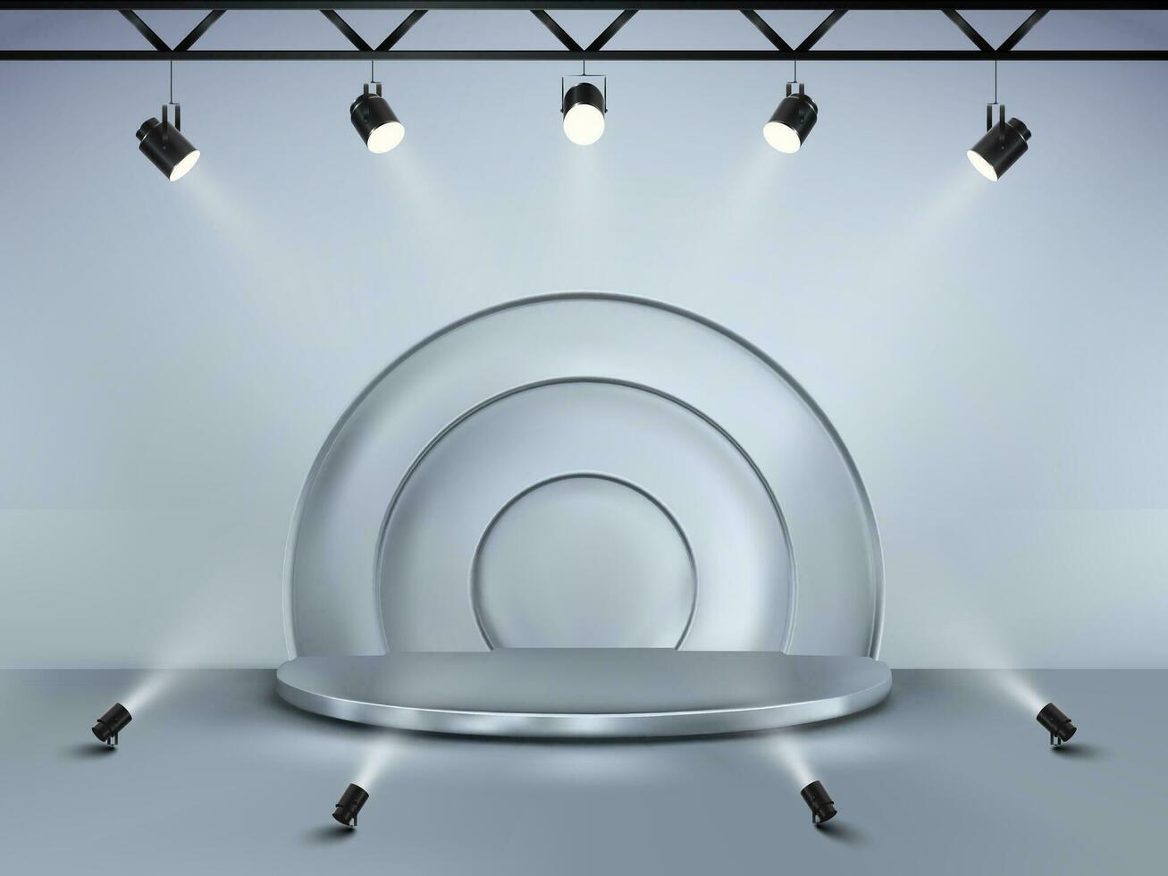 Minimalism abstract background with a pedestal. 3d vector stage. Podium for show