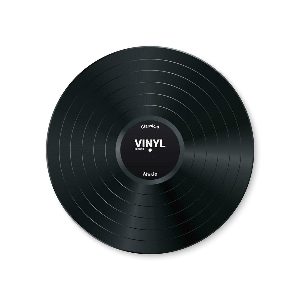 Disco lp de vinilo de gramófono de música 3d con icono de portada cerrado  aislado en blanco