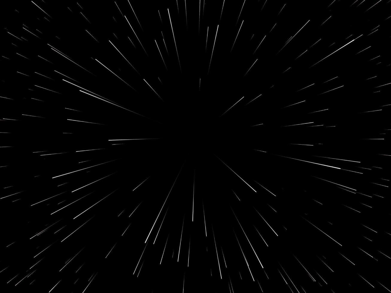 Space speed. Abstract starburst dynamic lines or rays. Vector illustration