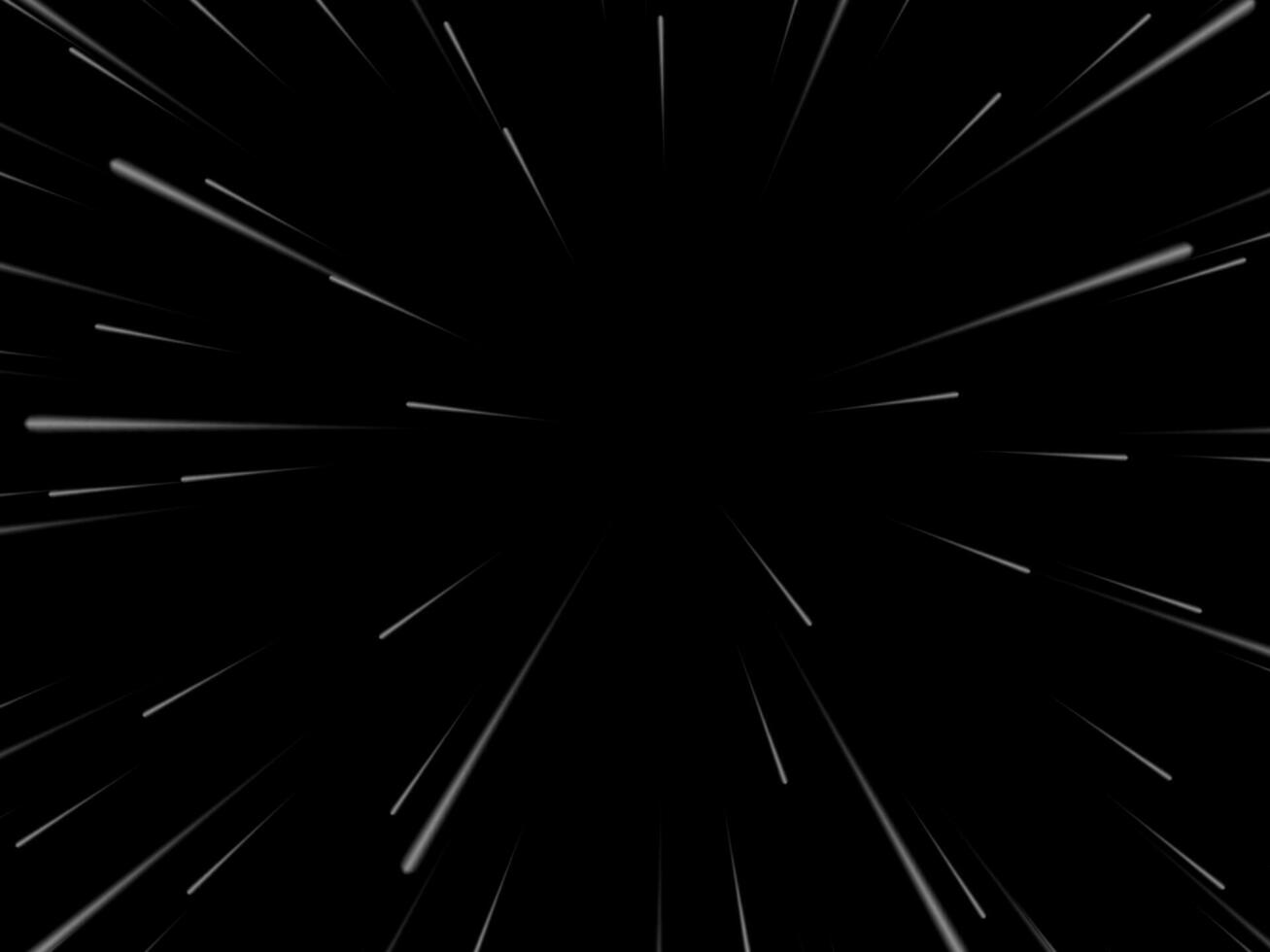 Space speed. Abstract starburst dynamic lines or rays. Vector illustration