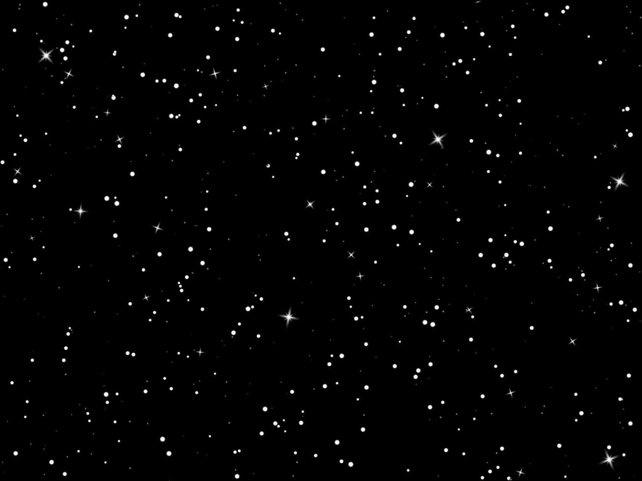 Starry sky. Dark night sky. Infinity space with shiny stars. Mystery dark Universe. Vector background