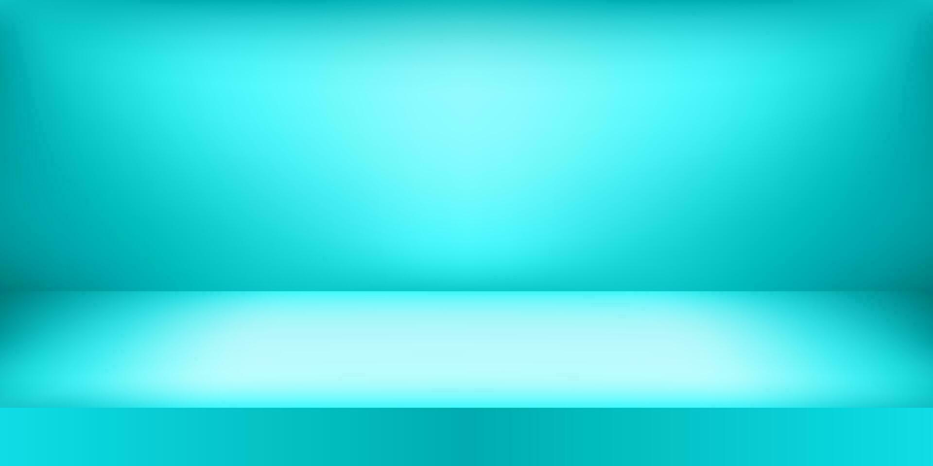 Empty blue color studio. Room background, product display with copy space for display of content design. Vector illustration