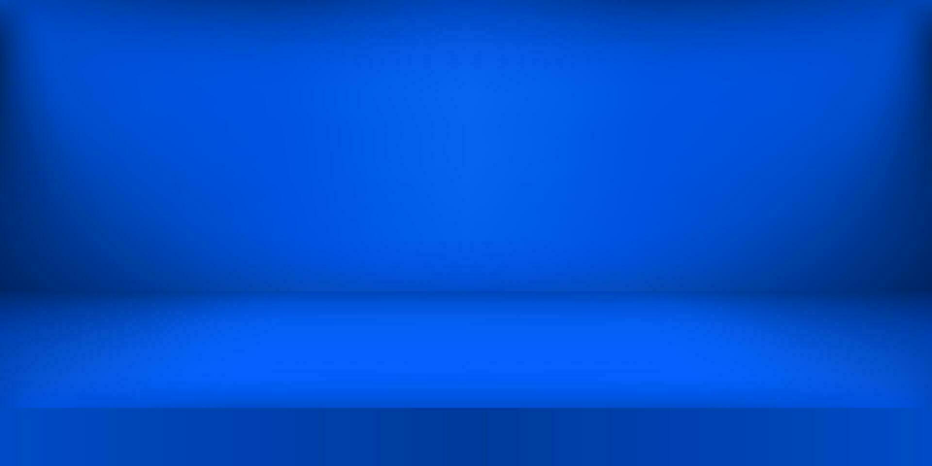 vacío azul color estudio. habitación fondo, producto monitor con Copiar espacio para monitor de contenido diseño. vector ilustración