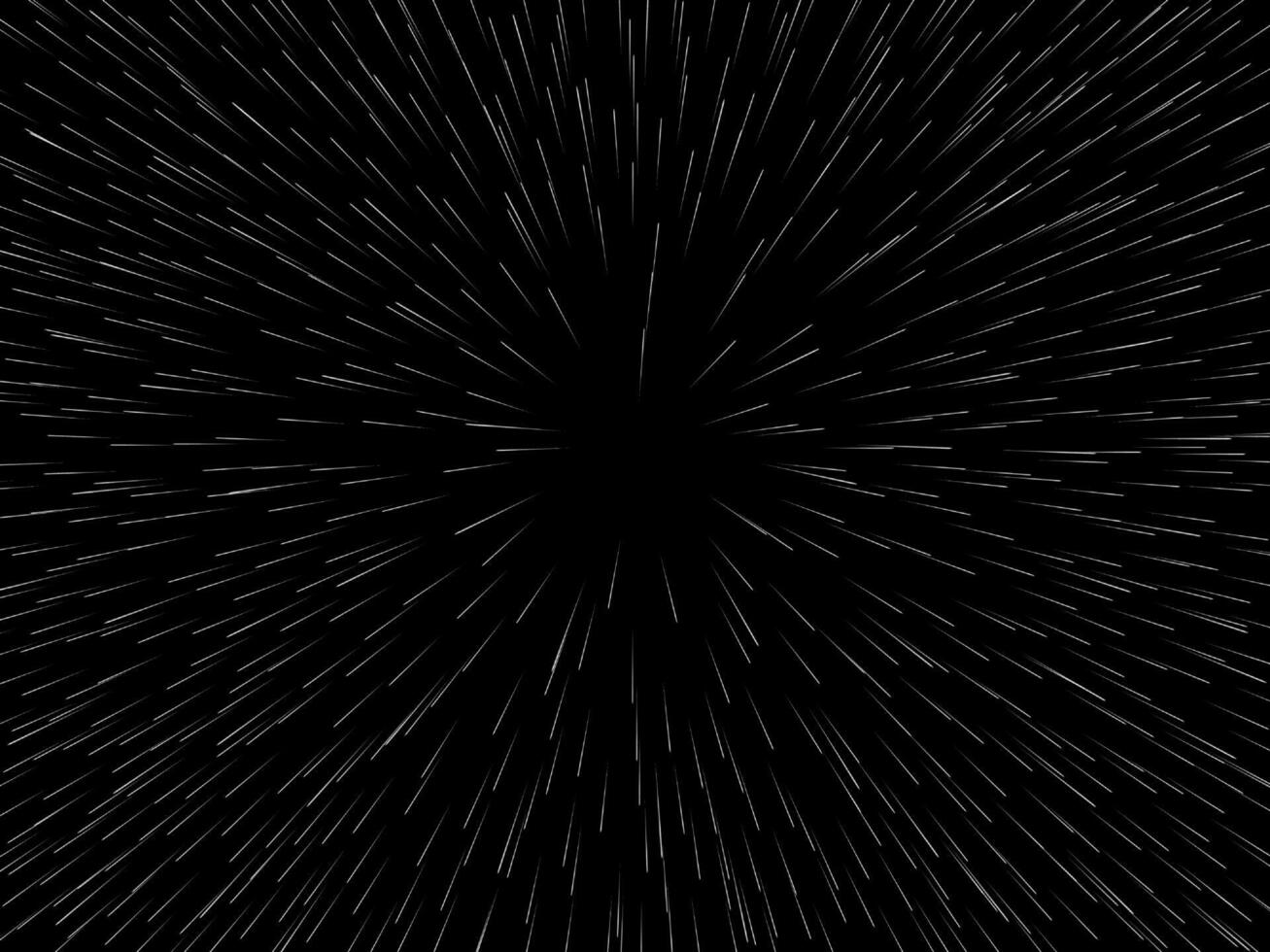 Space speed. Abstract starburst dynamic lines or rays. Vector illustration