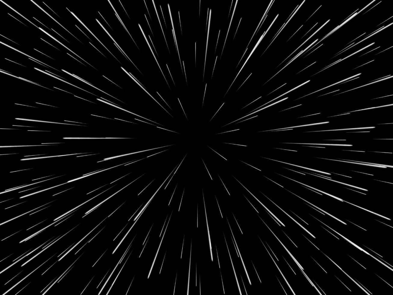 Space speed. Abstract starburst dynamic lines or rays. Vector illustration