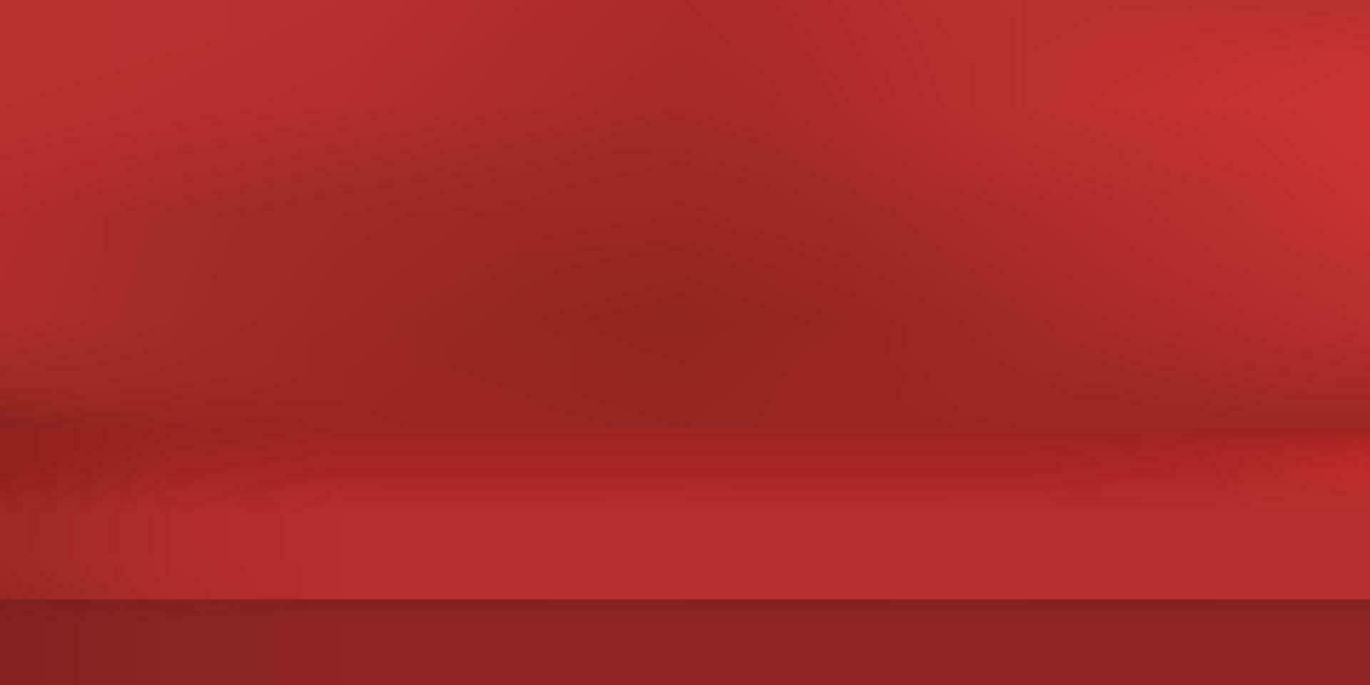 Empty red color studio. Room background, product display with copy space for display of content design. Vector illustration