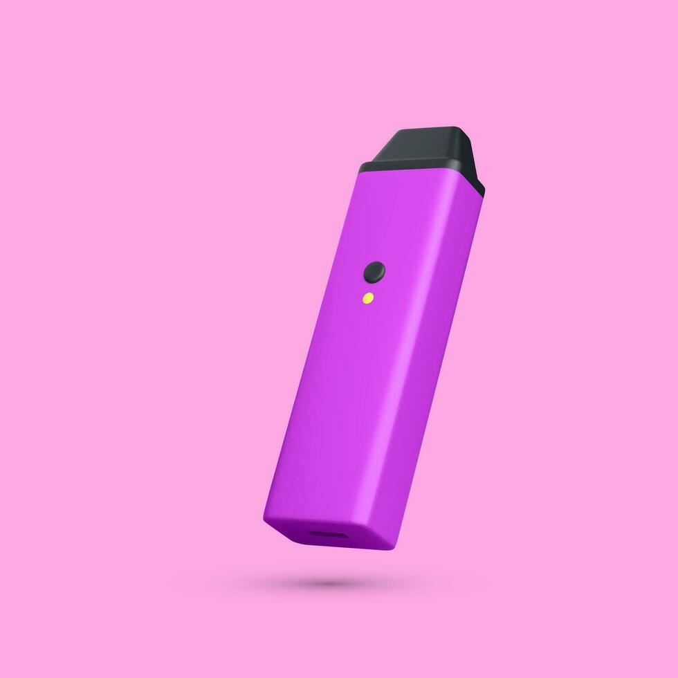 3d realistic disposable electronic cigarette isolated on light background. Modern smoking, vaping and nicotine with different flavors. Vector illustration