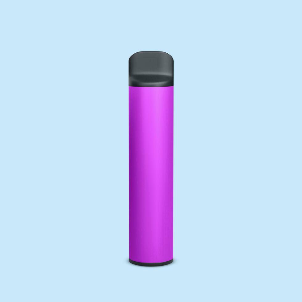3d realistic disposable electronic cigarette isolated on light background. Modern smoking, vaping and nicotine with different flavors. Vector illustration