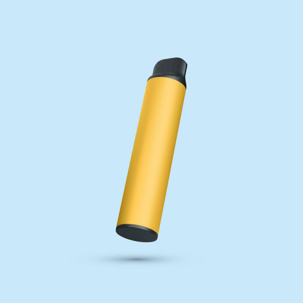 3d realistic disposable electronic cigarette isolated on light background. Modern smoking, vaping and nicotine with different flavors. Vector illustration