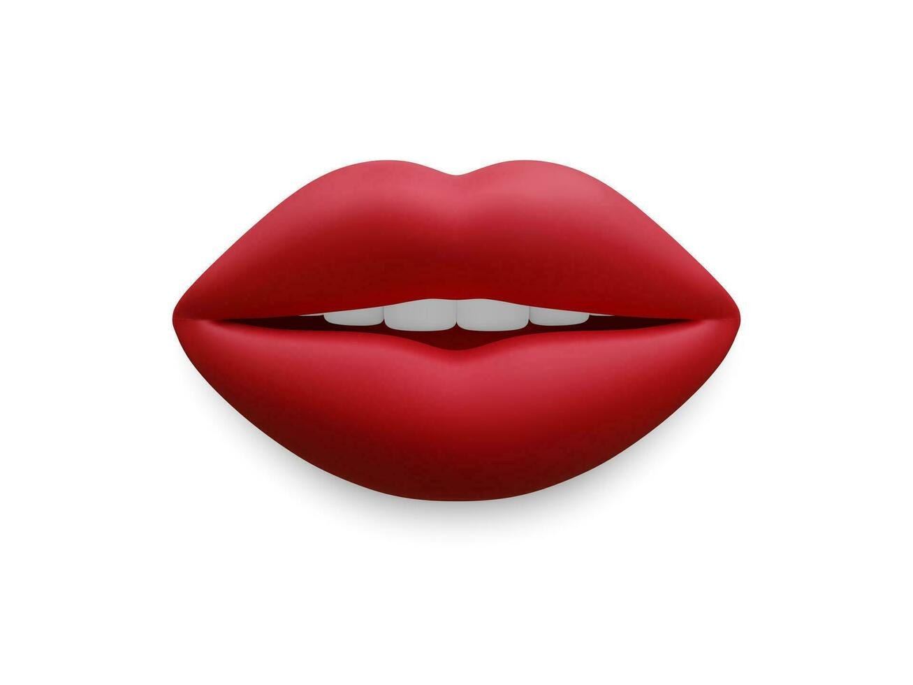 3d realista rojo hermosa De las mujeres labios aislado en blanco antecedentes. vector ilustración