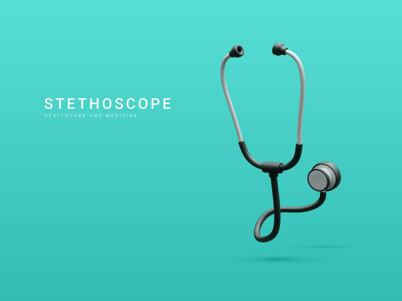 3d realistic medical stethoscope isolated on blue background. Online doctor consultation and healthcare concept. Vector illustration