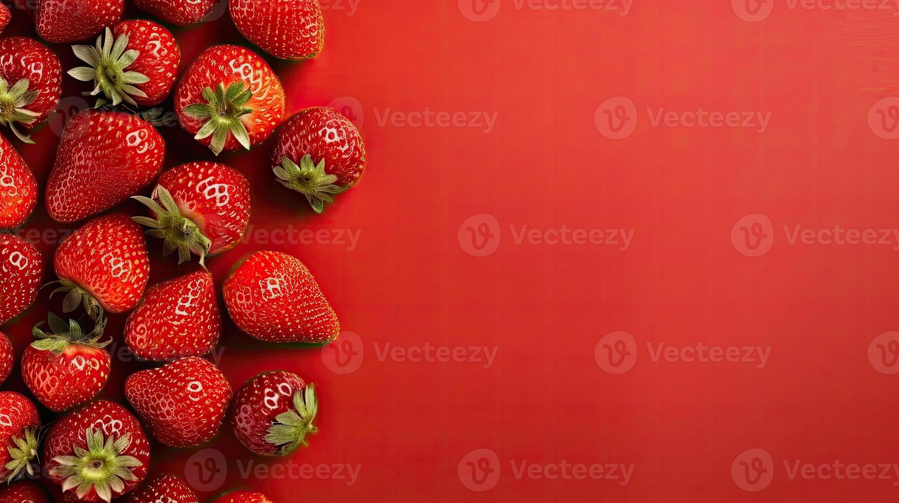 Ripe strawberry mockup and copy space with a gradient background, photo