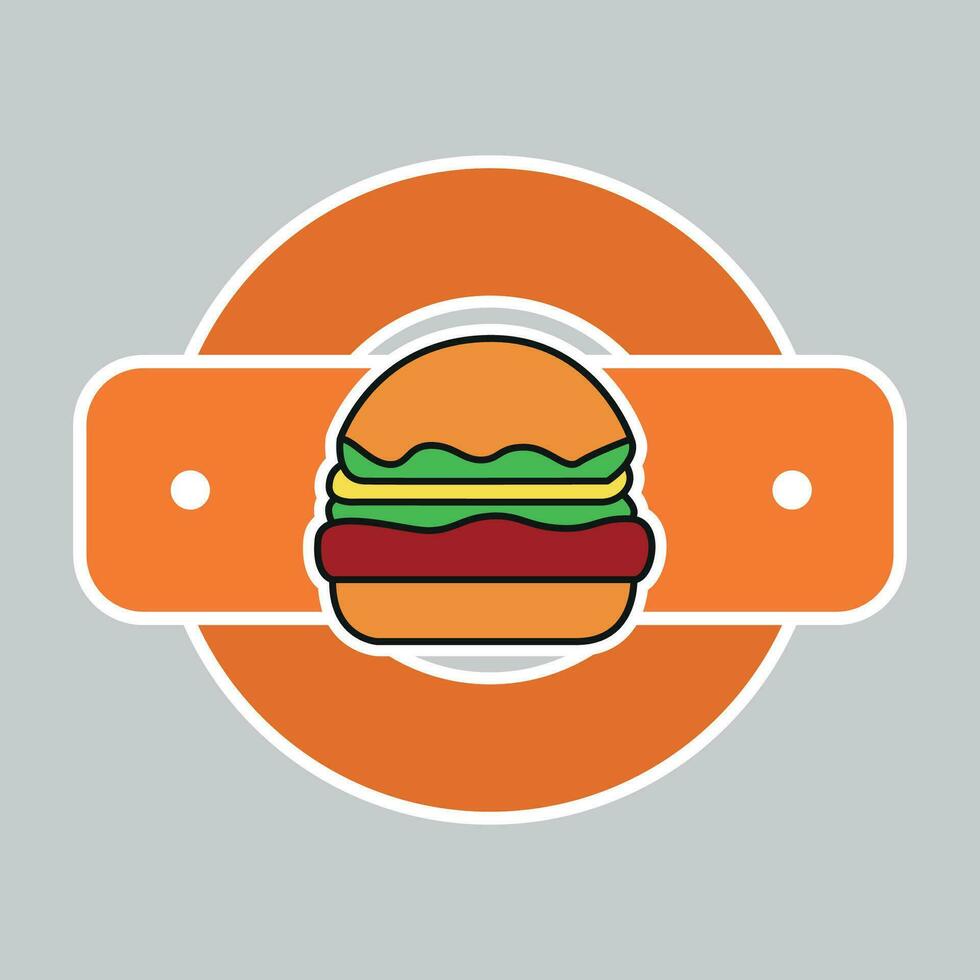 burger logo design vector template, fast food logo, badge flat modern minimal design illustration.