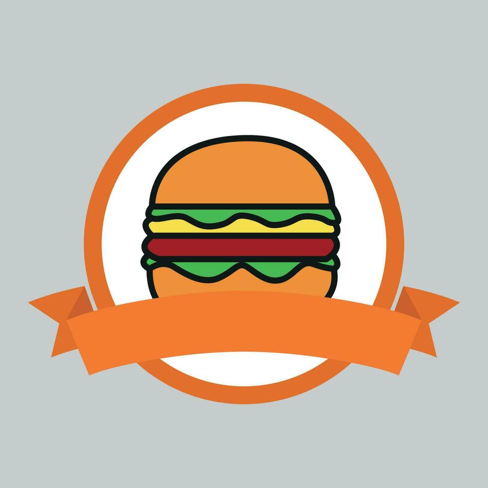 burger logo design vector template, fast food logo, badge flat modern minimal design illustration.