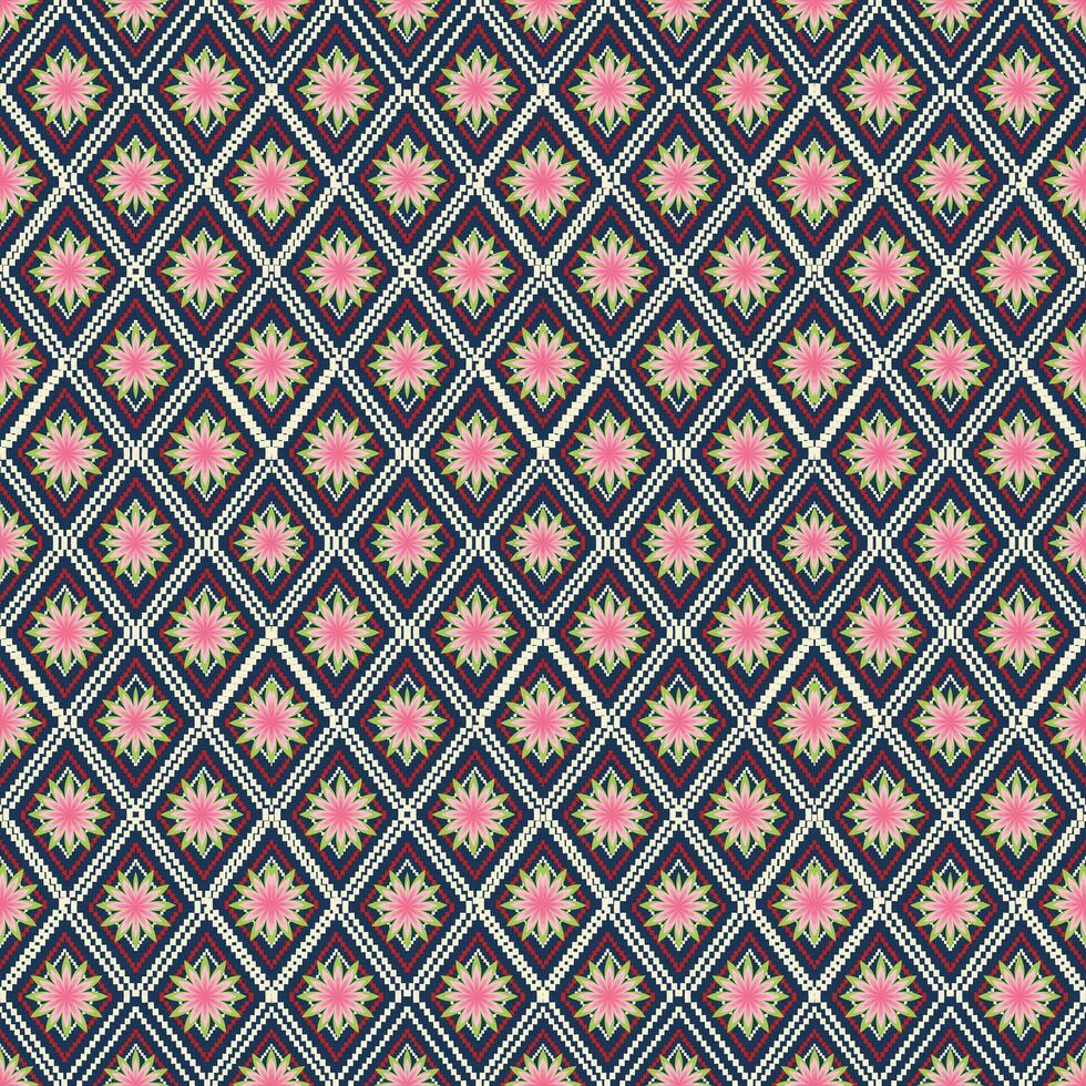 Geometric ethnic pattern design for asian fabric , clothing, fabric, batik, knitwear, embroidery, Ikkat, pixel pattern. vector