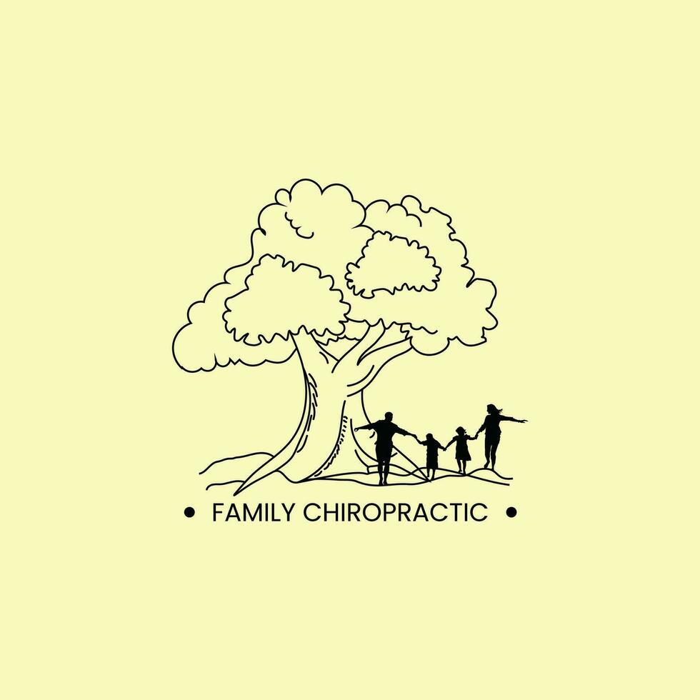 Chiropractic Family Tree Outline vector