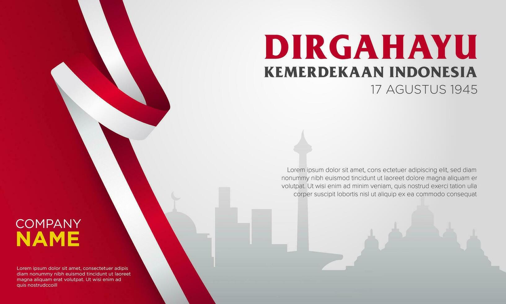 Indonesia Independence Day background design vector illustration. Suitable for greeting card, poster and banner.