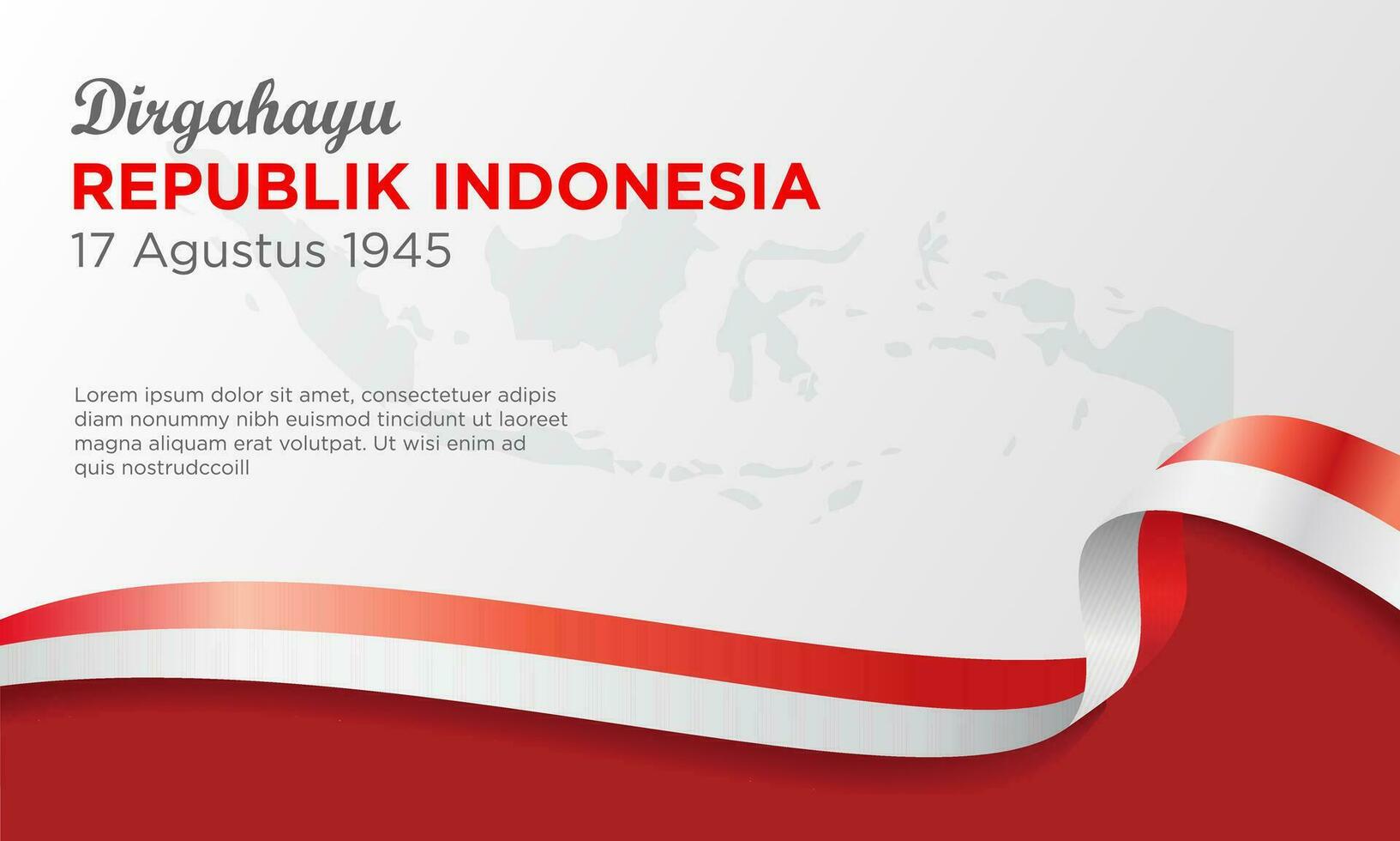 Happy independence day of Indonesia banner template. Vector illustration of Dirgahayu Republik Indonesia banner background.
