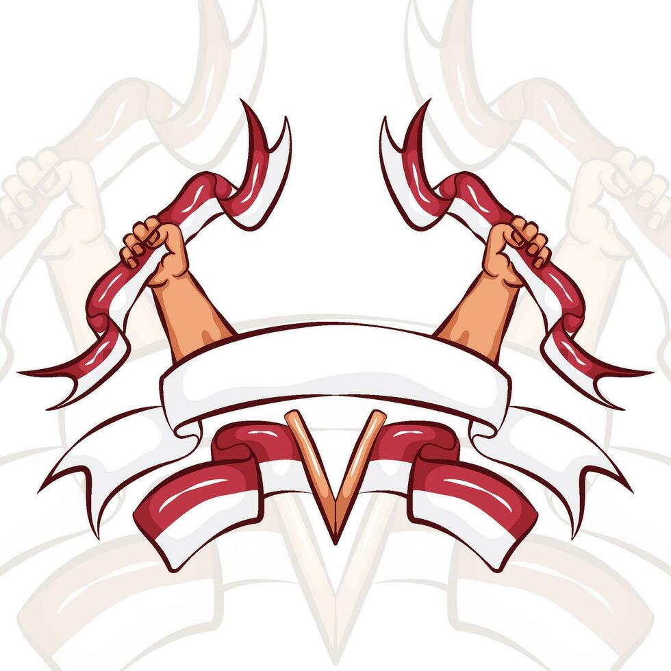 Indonesian Flag with White Ribbon for Indonesian Independence Day vector