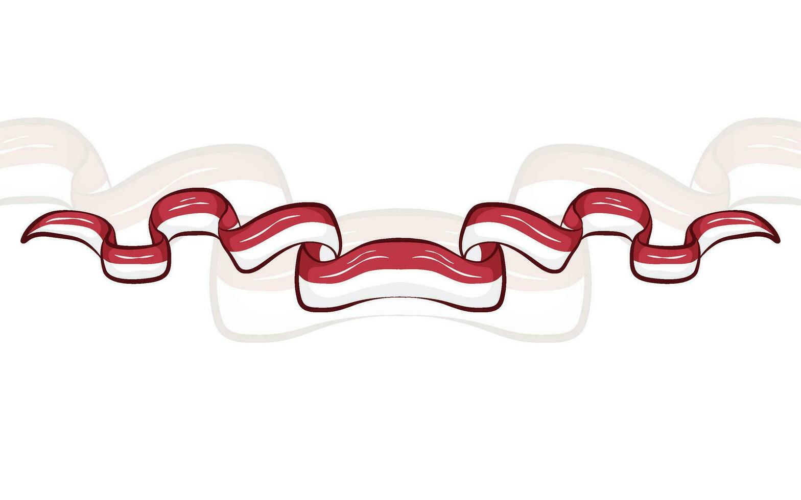 Indonesian National Flag Ribbon Element vector