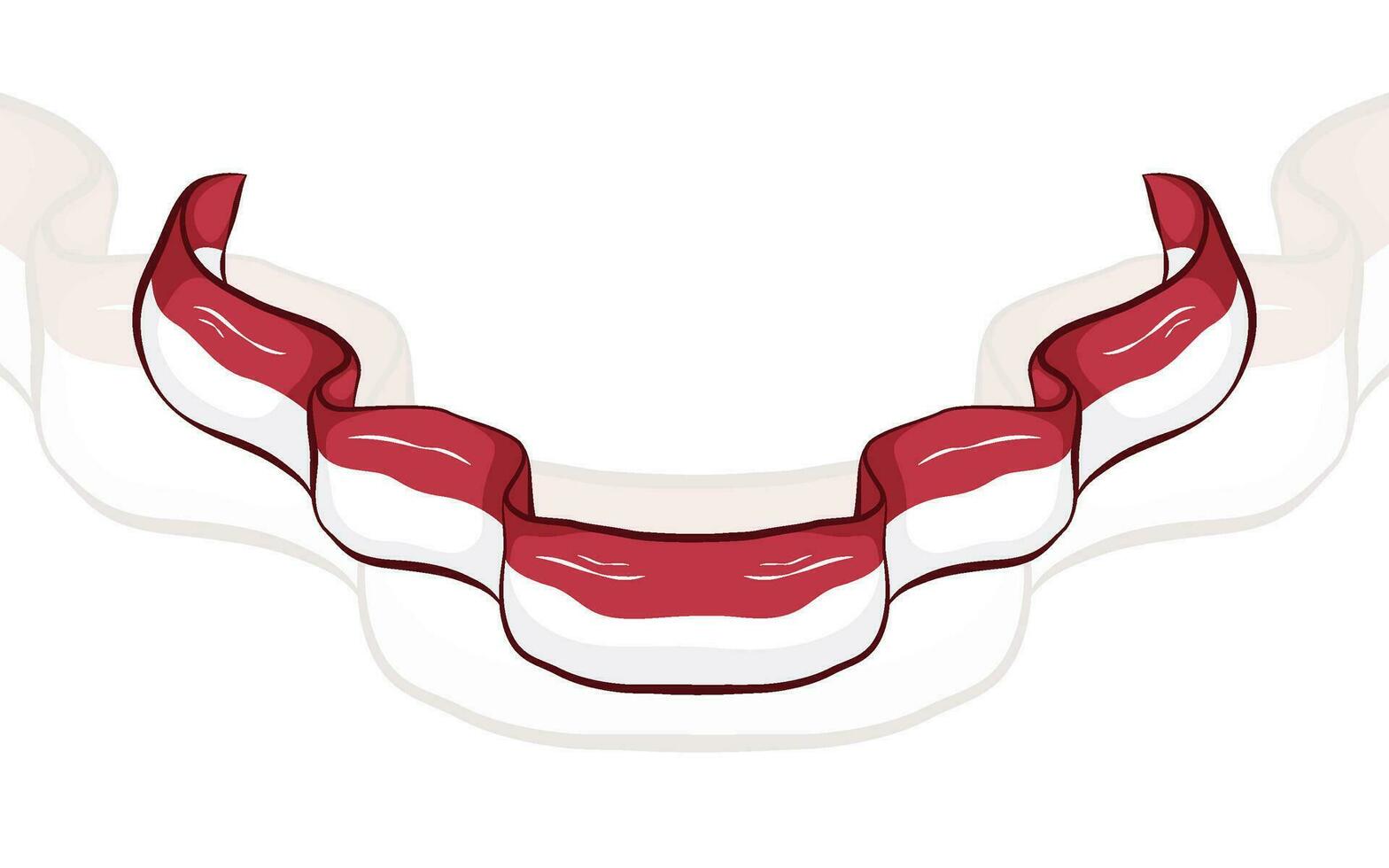 Indonesian National Flag Ribbon Element vector