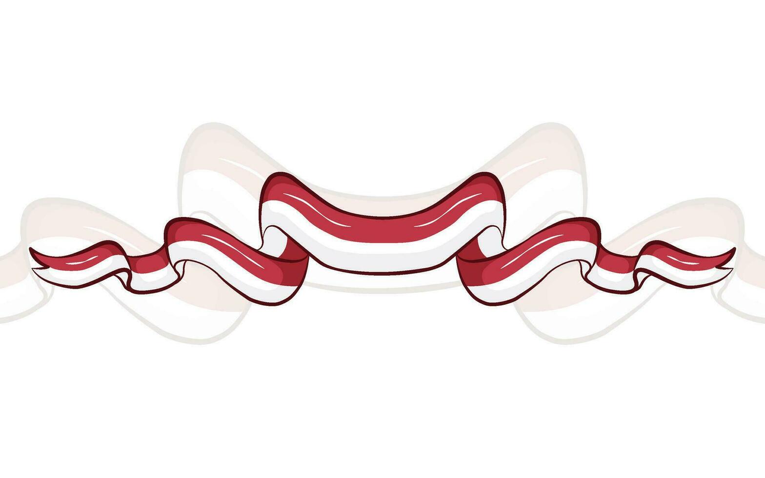 Indonesian National Flag Ribbon Element vector