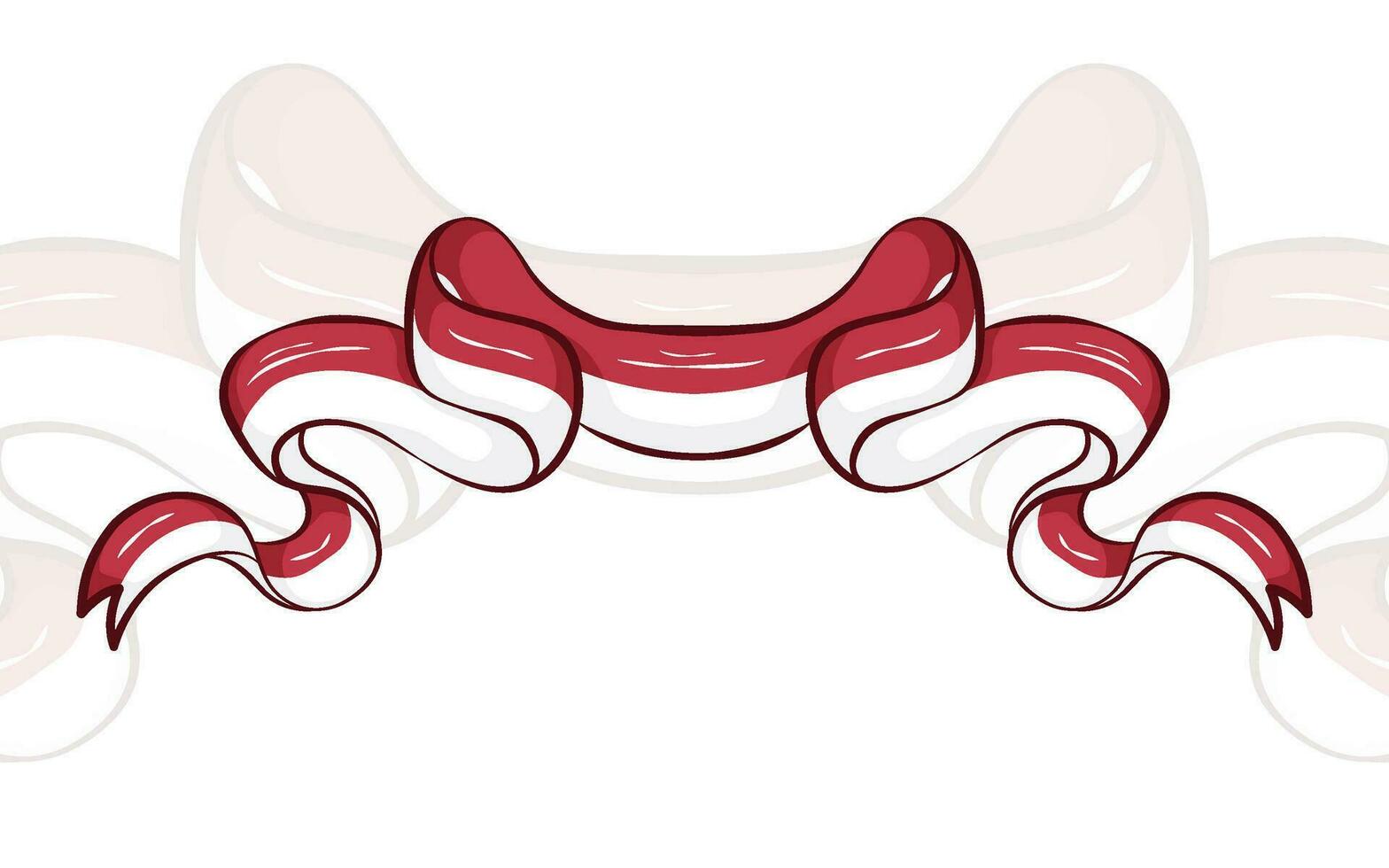 Indonesian National Flag Ribbon Element vector