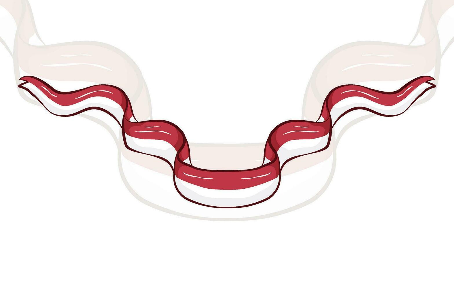 Indonesian National Flag Ribbon Element vector
