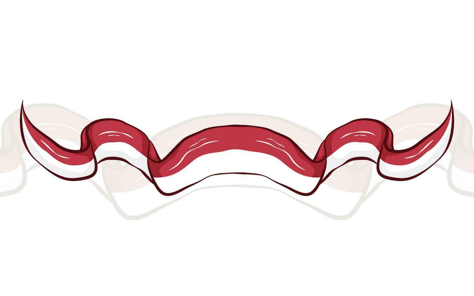Indonesian National Flag Ribbon Element vector