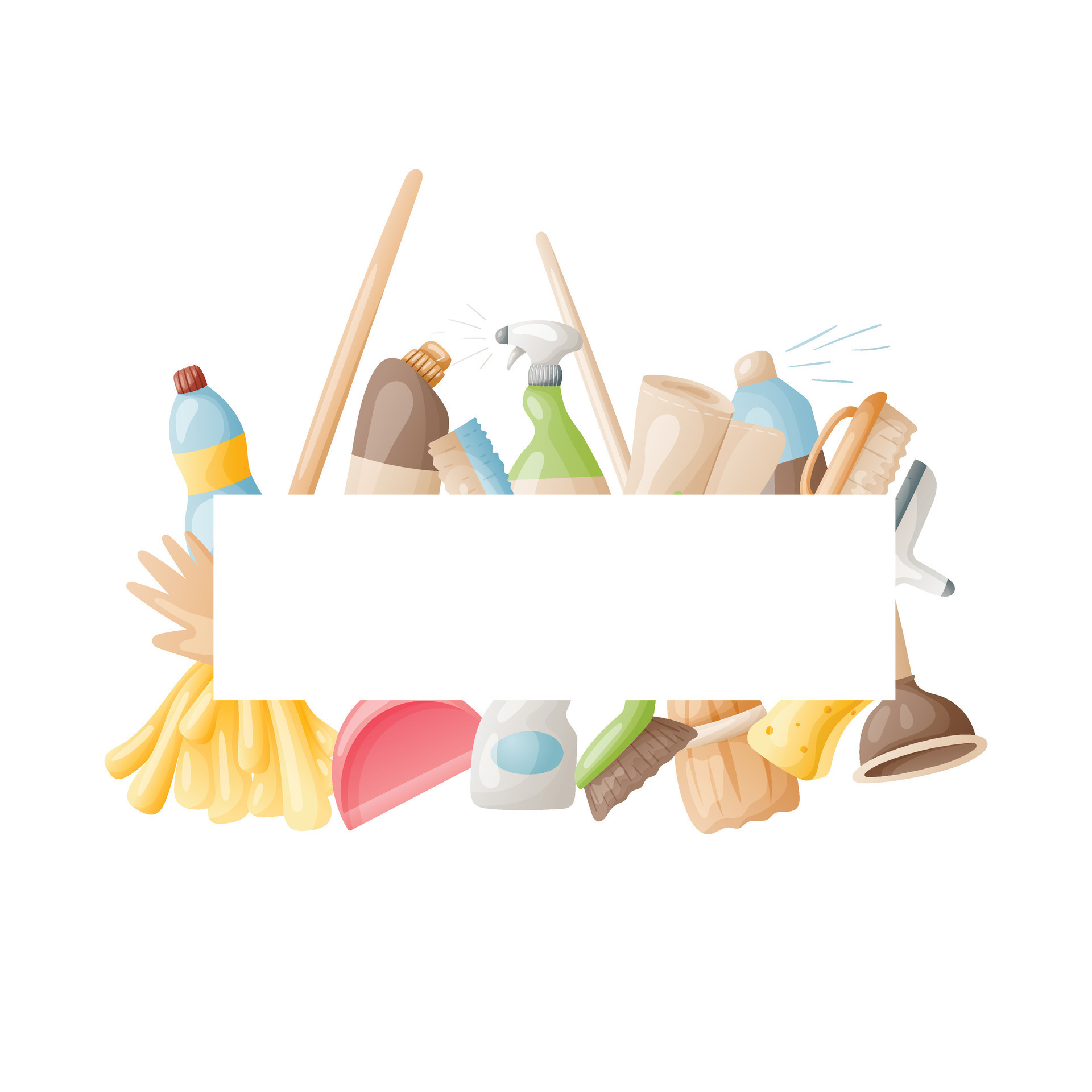 Vector template or banner with frame or border made of elements and