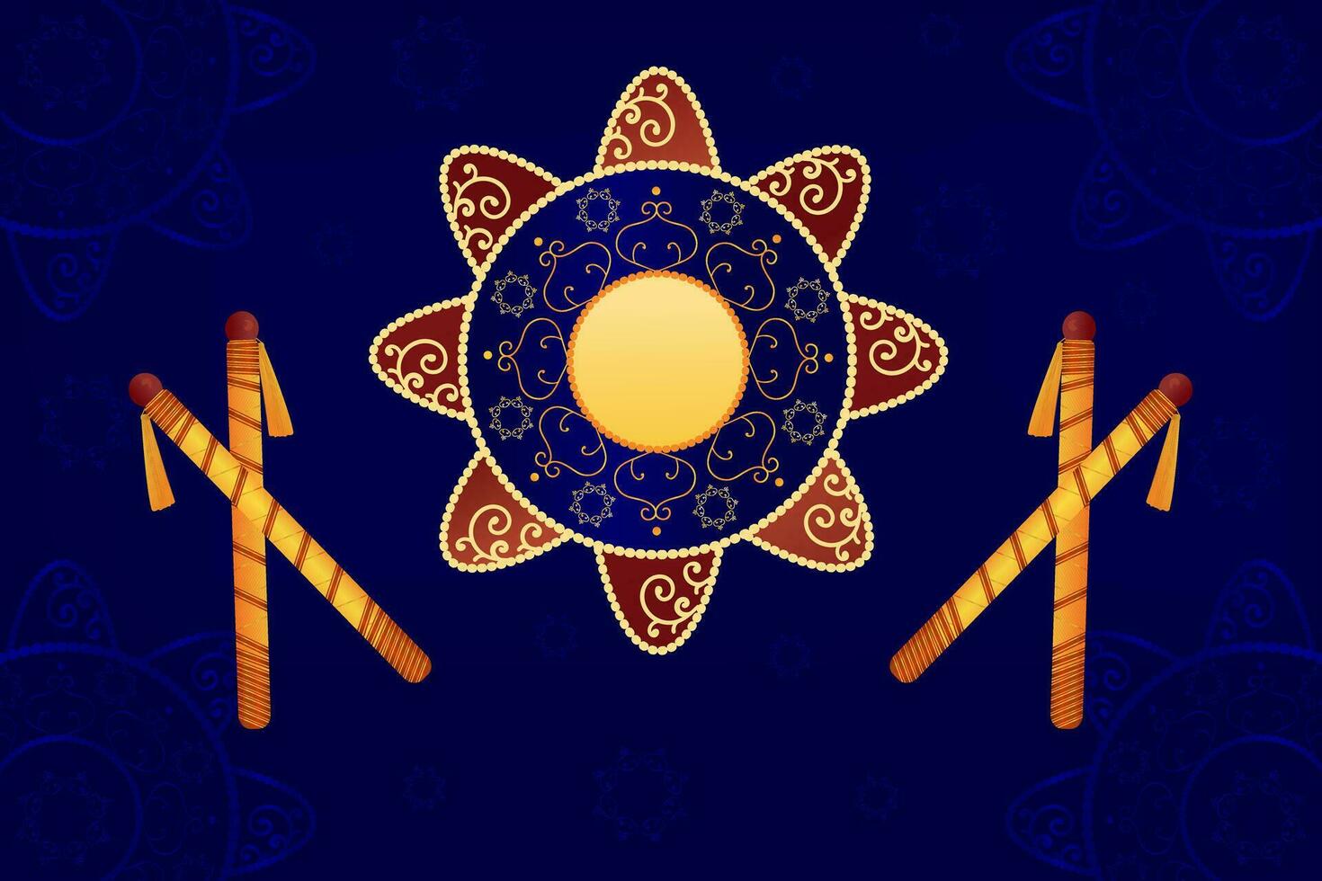 contento navratri. garba noche bandera póster para navratri dussehra festival de India. vector