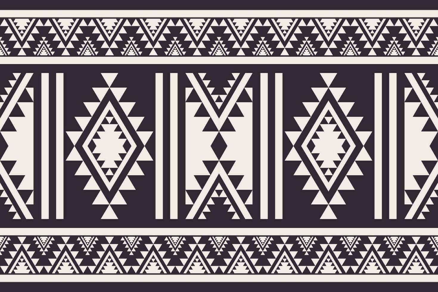 Sur oeste navajo frontera negro y blanco modelo. tradicional étnico Sur oeste frontera sin costura modelo. étnico geométrico negro y blanco modelo utilizar para textil, alfombra, almohadón, fondo de pantalla, etc. vector