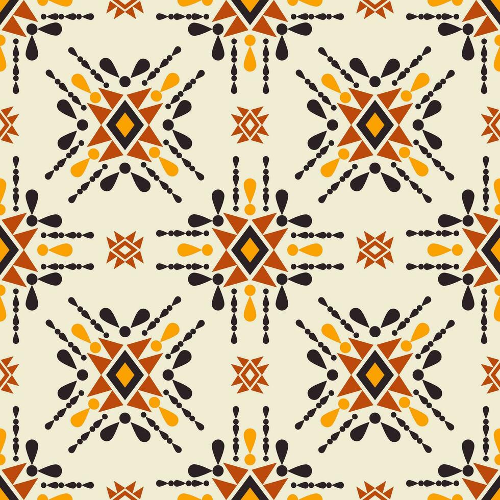 vistoso étnico geométrico cuadrado modelo. azteca navajo geométrico forma sin costura modelo. Sur oeste étnico modelo utilizar para tela, textil, hogar decoración elementos, tapicería, envase. vector
